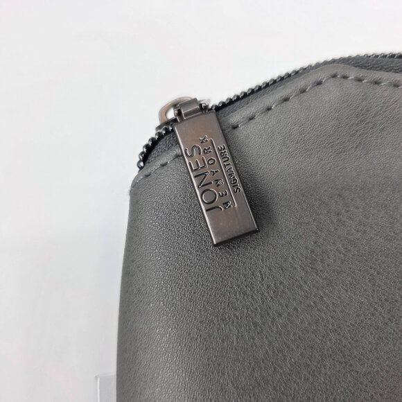 Jones New York Signature Charcoal Grey Pebbled Cosmetic Makeup Bag Pouch - Picture 4 of 8